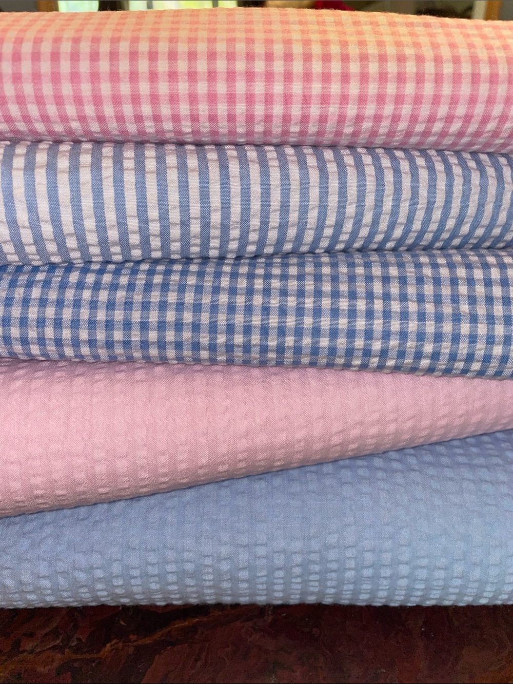 15 YARDS new seersucker fabrics!